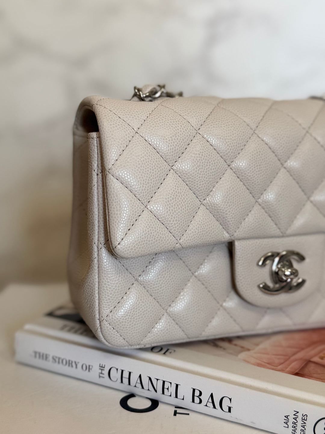 CHANEL 18B series 26 Ivory Caviar SHW Mini Rectangular Flap Bag 2018