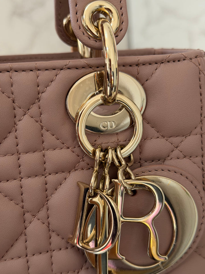 DIOR Lady Dior In Blush Lambskin LGHW size SMALL 2020