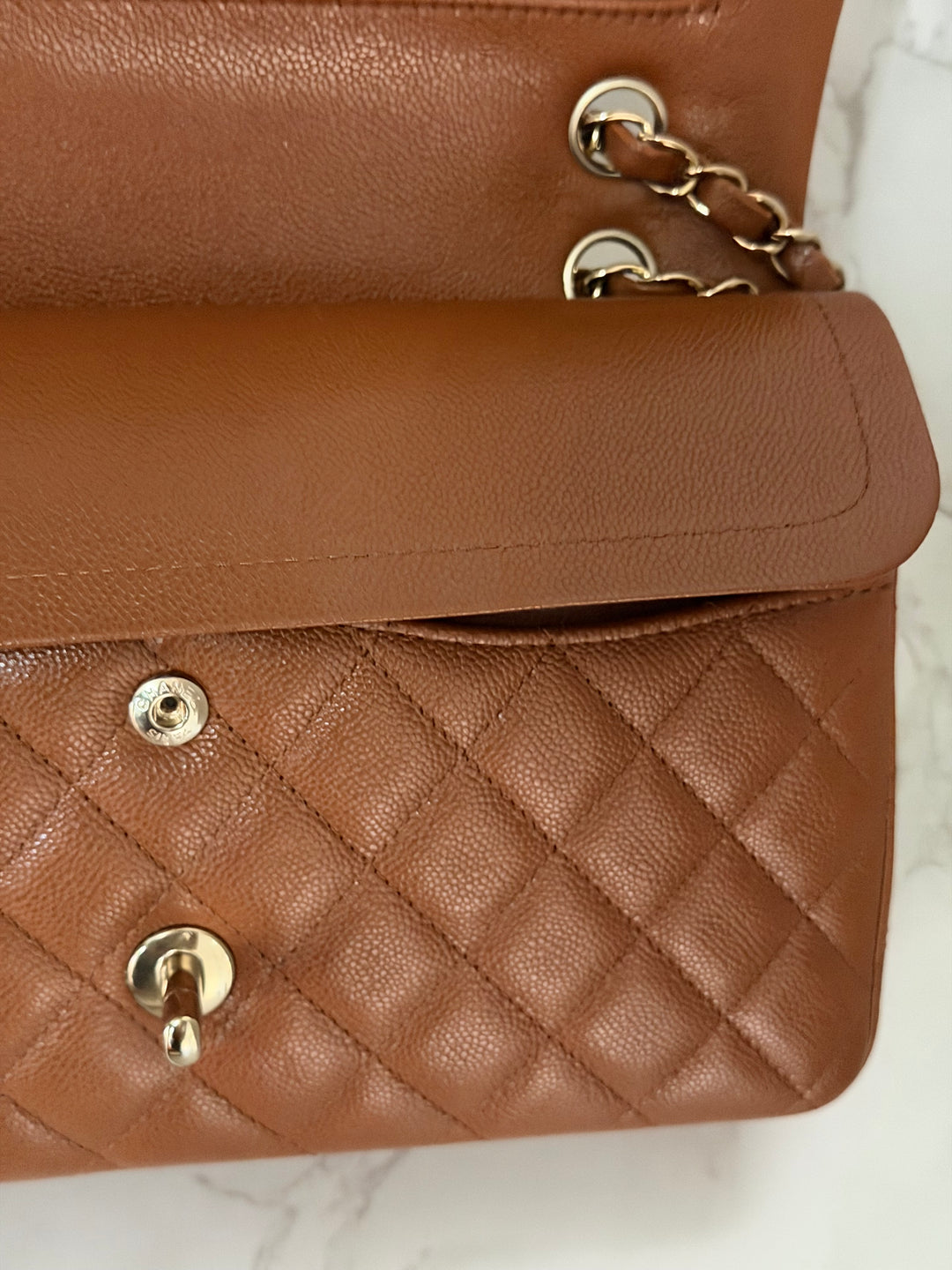 CHANEL Brown Caviar LGHW Medium ML Timeless 11.12 Classic Double Flap Bag 2023