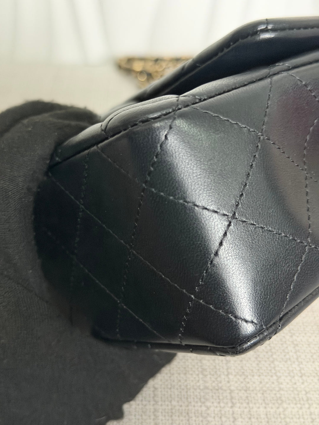 CHANEL Black Lambskin LGHW Mini Rectangular Flap Bag 2025