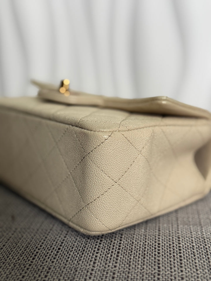 CHANEL 21S series 31 Beige Caviar Aged GHW Mini Rectangular Flap Bag with Top Handle 2021