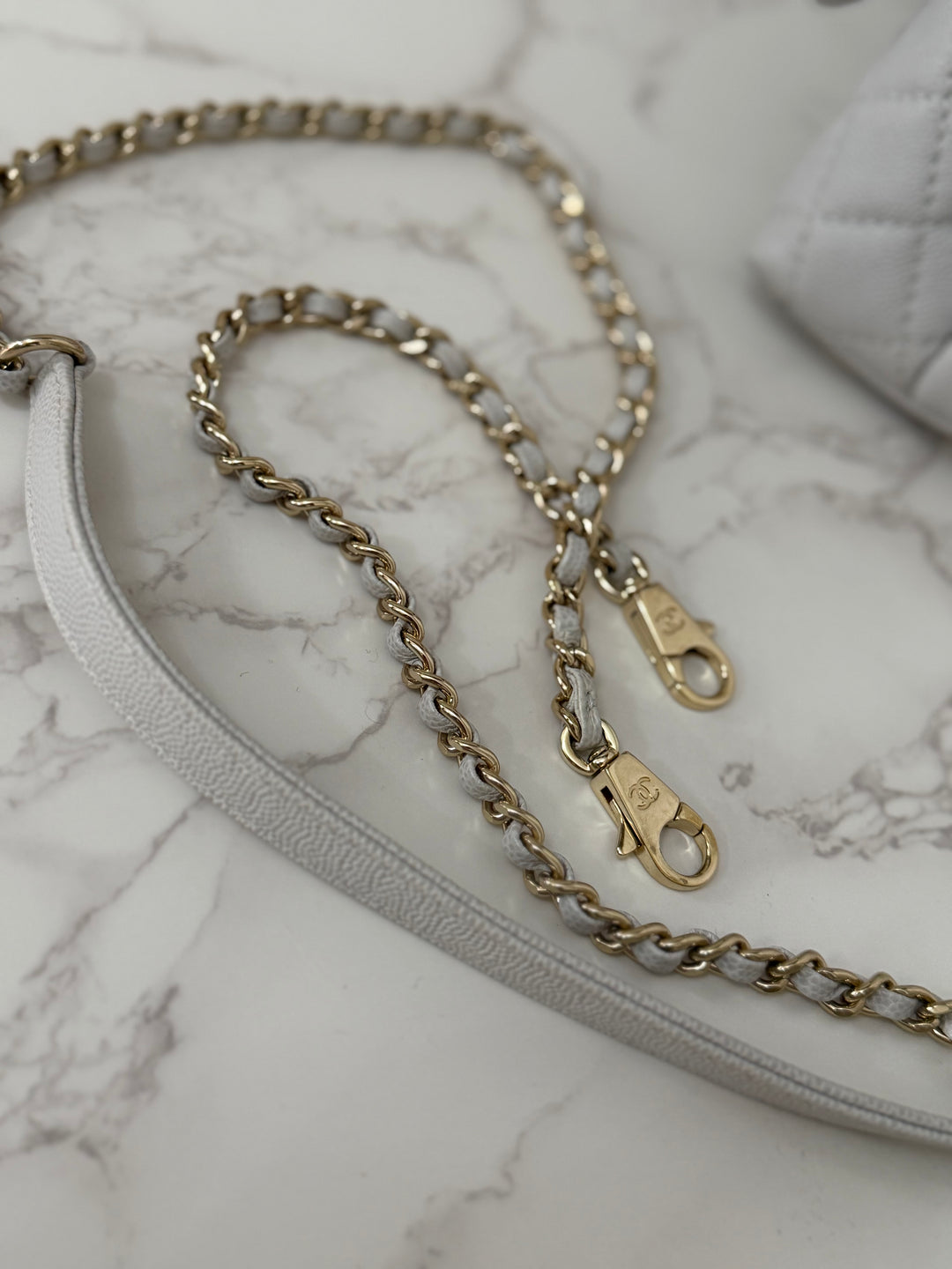 CHANEL 18P series 27 2018 Light Grey Caviar LGHW Coco Handle Size Small with Detachable Shoulder strap