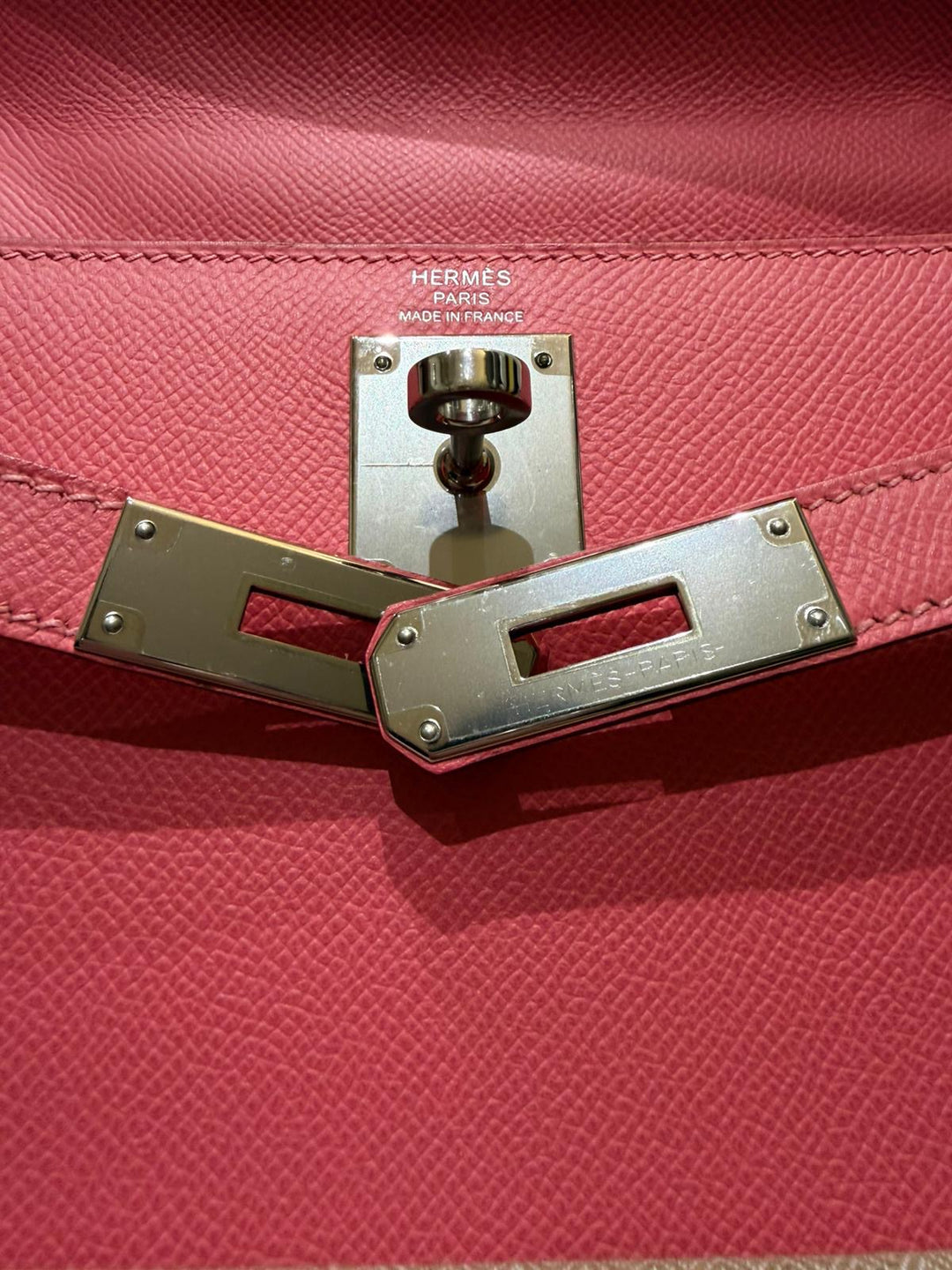 Hermes Kelly 28 in Rose Azalee Pink Epsom Leather PHW Stamp C 2018