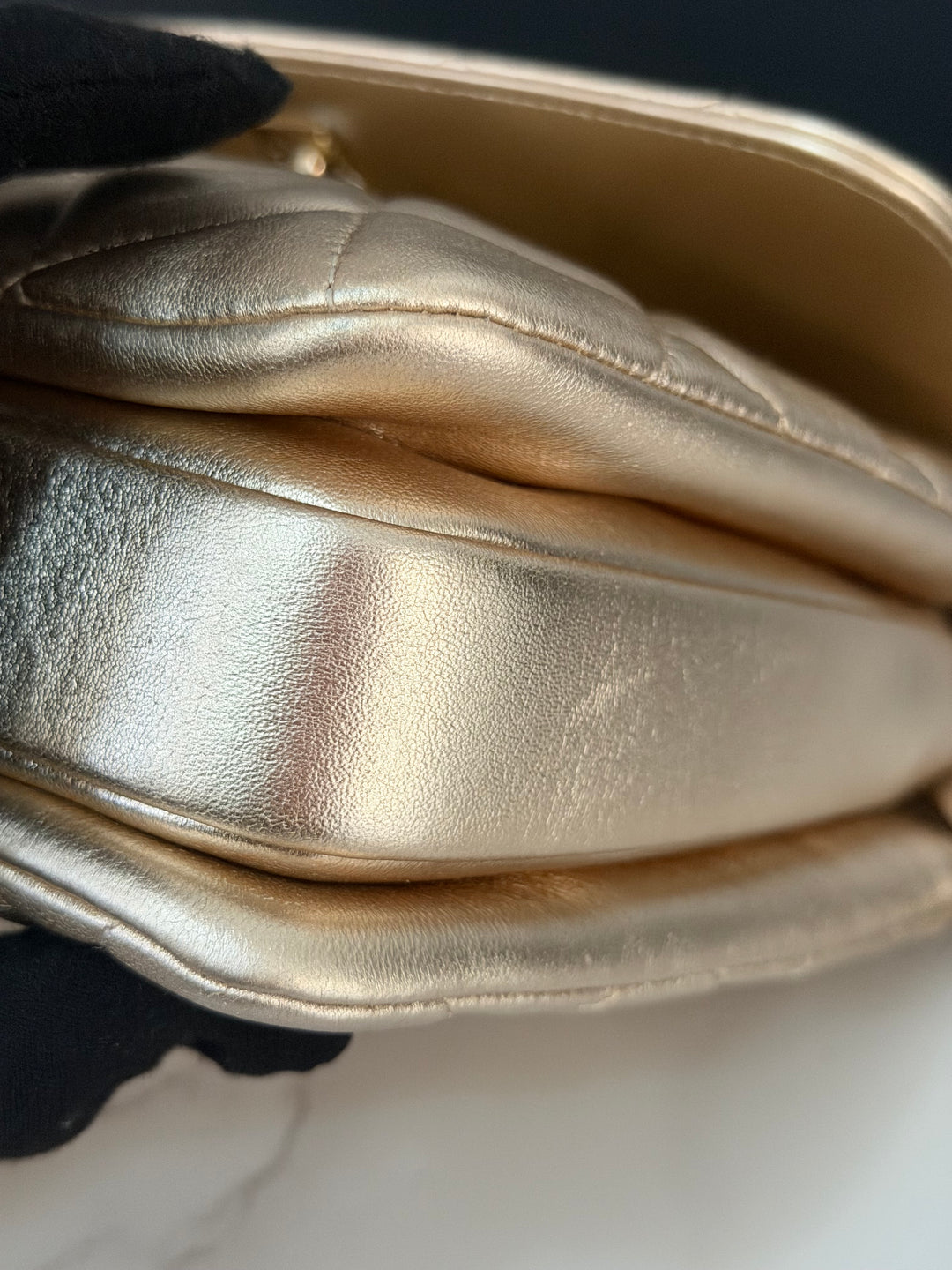 CHANEL series 30 Metallic Gold Lambskin LGHW Trendy CC top Handle Bag with non detachable Strap size SMALL 2020