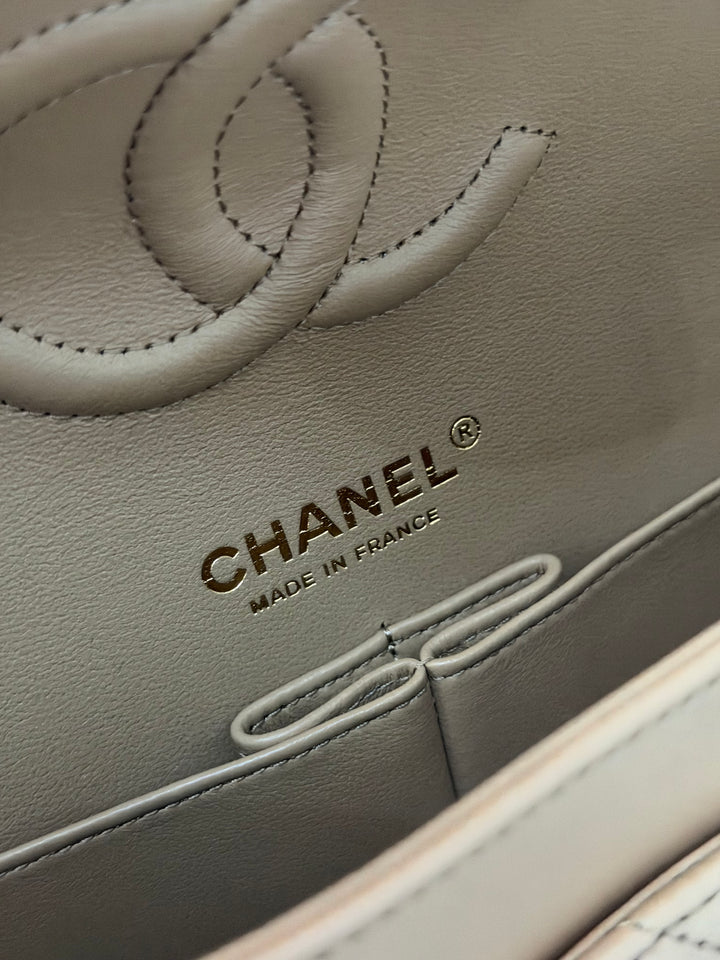 CHANEL 22K collection 2022 Dark Beige Lambskin LGHW Medium ML Timeless Classic Double Flap Bag