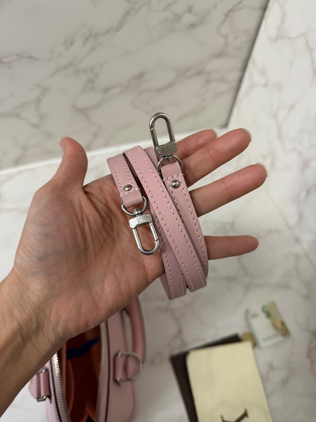 LOUIS VUITTON LV Alma BB in Rose Ballerine Epi Leather with Shiny Silver Hardware 2017