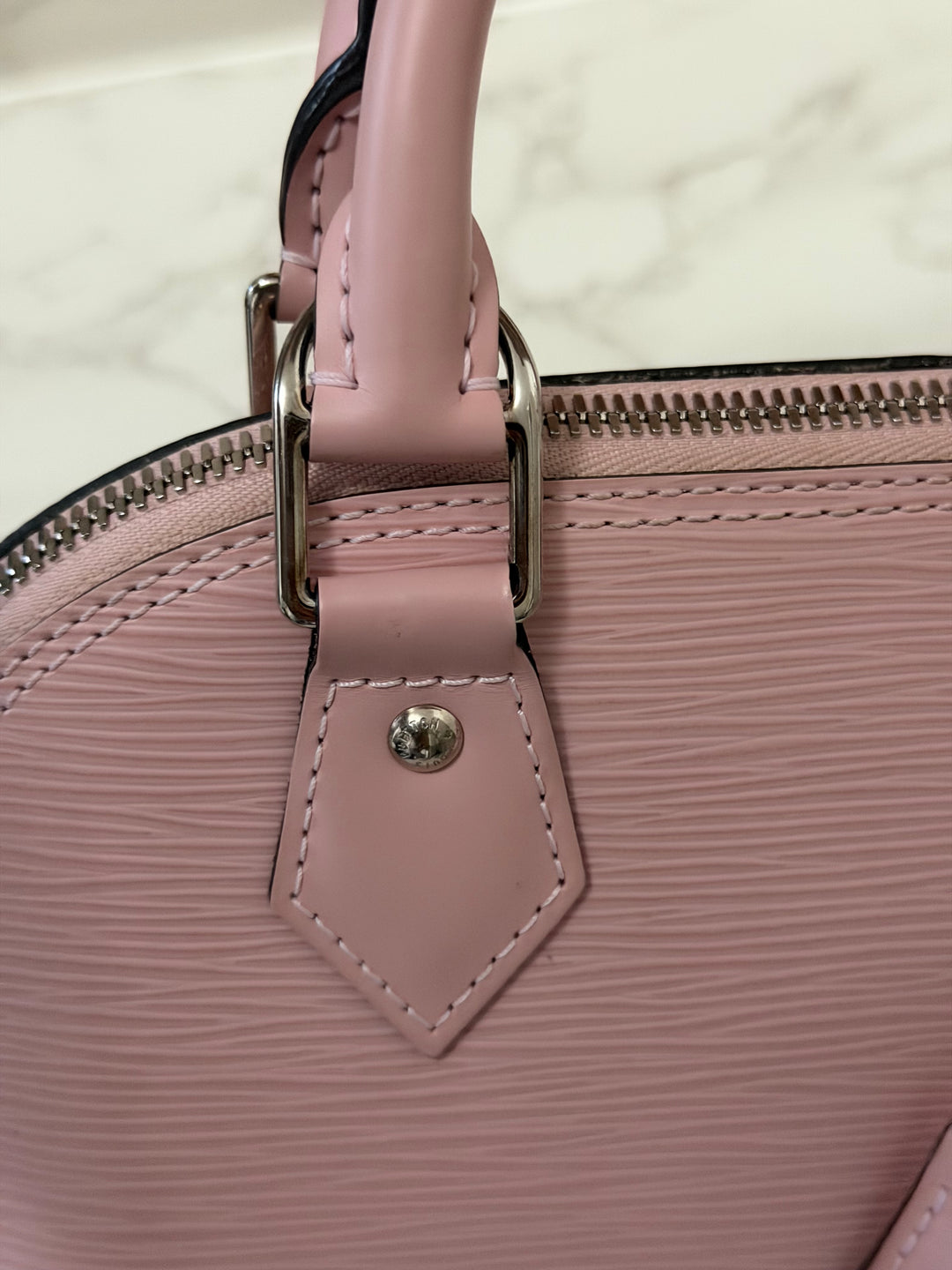 LOUIS VUITTON LV Alma BB in Rose Ballerine Epi Leather with Shiny Silver Hardware 2017