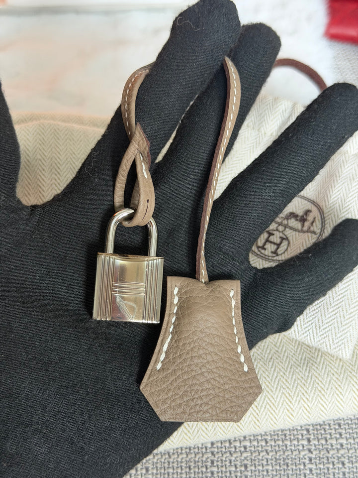 Hermès Etoupe Togo Leather PHW Birkin 30 Stamp A 2017
