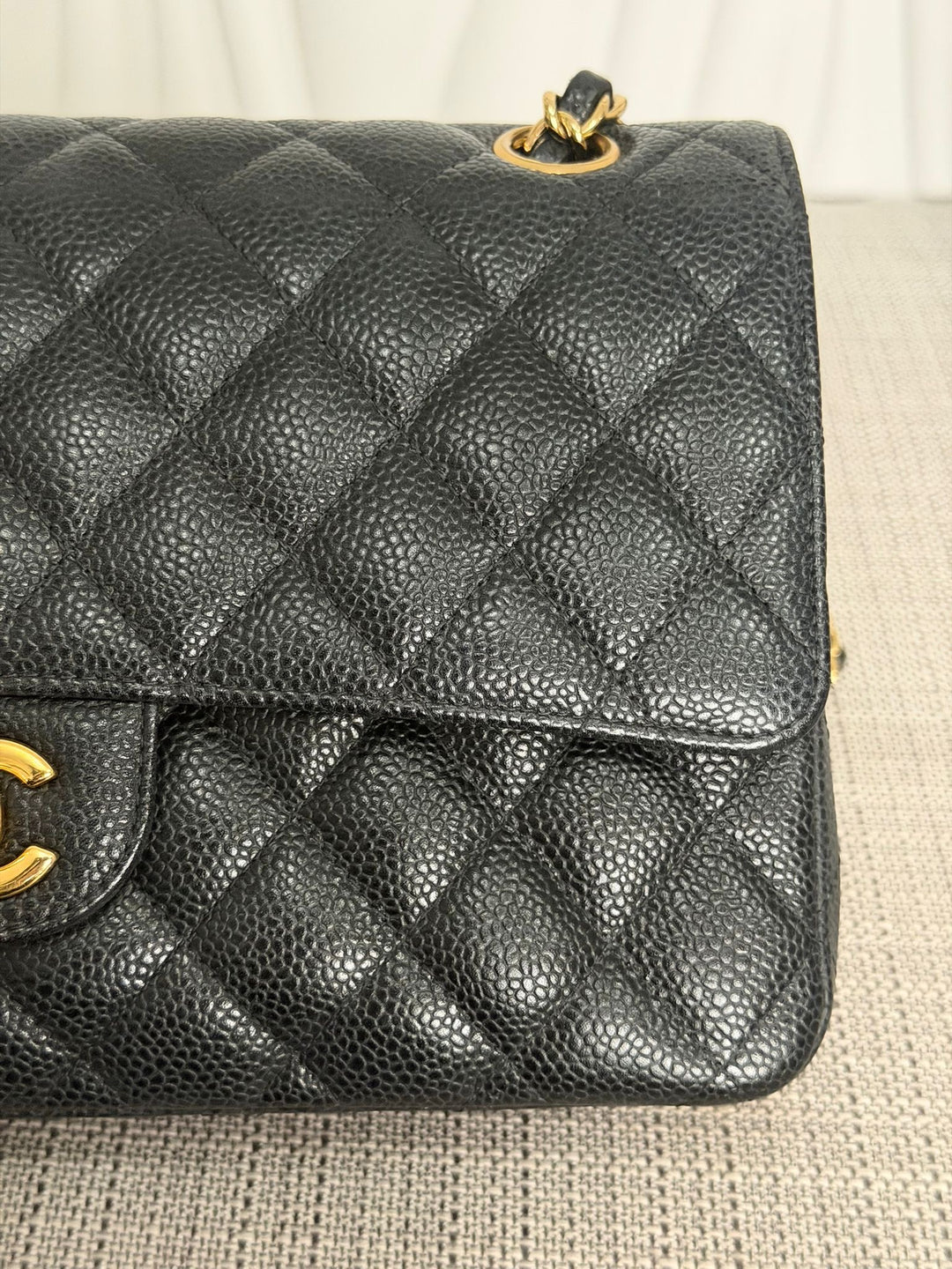 CHANEL Series 24 2017 Black Caviar GHW Medium M/L 11.12 Timeless Classic Double Flap Bag