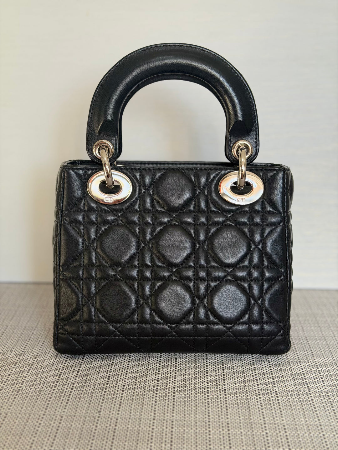 DIOR Lady Dior Mini Vintage Black Lambskin Silver hardware SHW 2006