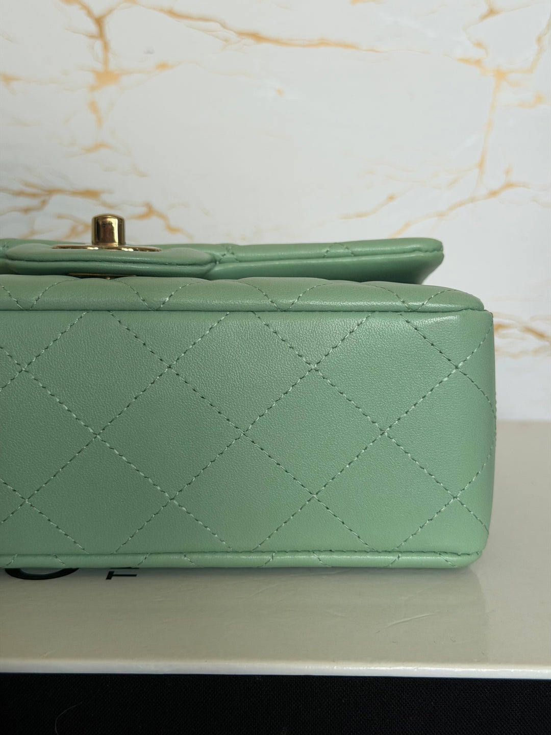 CHANEL Pastel Green Lambskin LGHW Mini Rectangular Flap Bag 2024 8 inches 20 cms