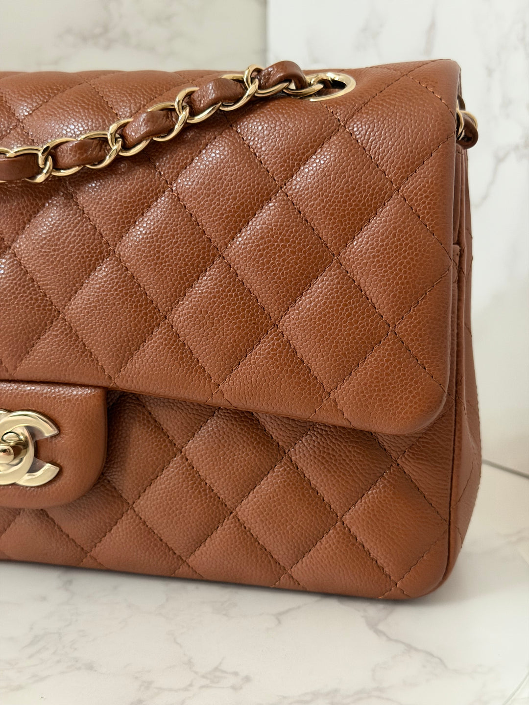 CHANEL Brown Caviar LGHW Medium ML Timeless 11.12 Classic Double Flap Bag 2023