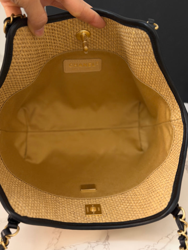 CHANEL 25K Raffia Small Tote Bag 2025