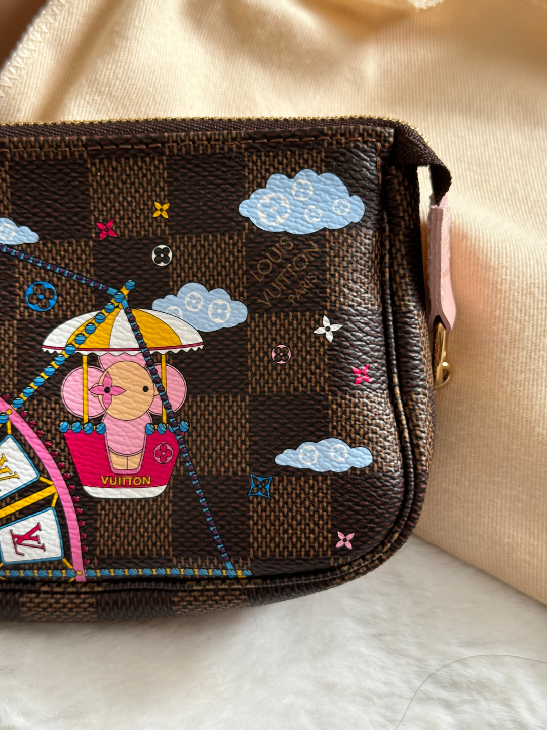 Louis Vuitton Vivienne Christmas Limited Edition Mini Pochette Damier Ebene