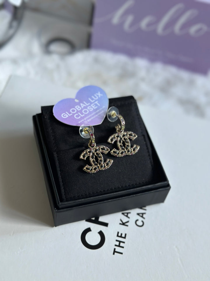Chanel 21P Multi Colours Gems LGHW Earrings