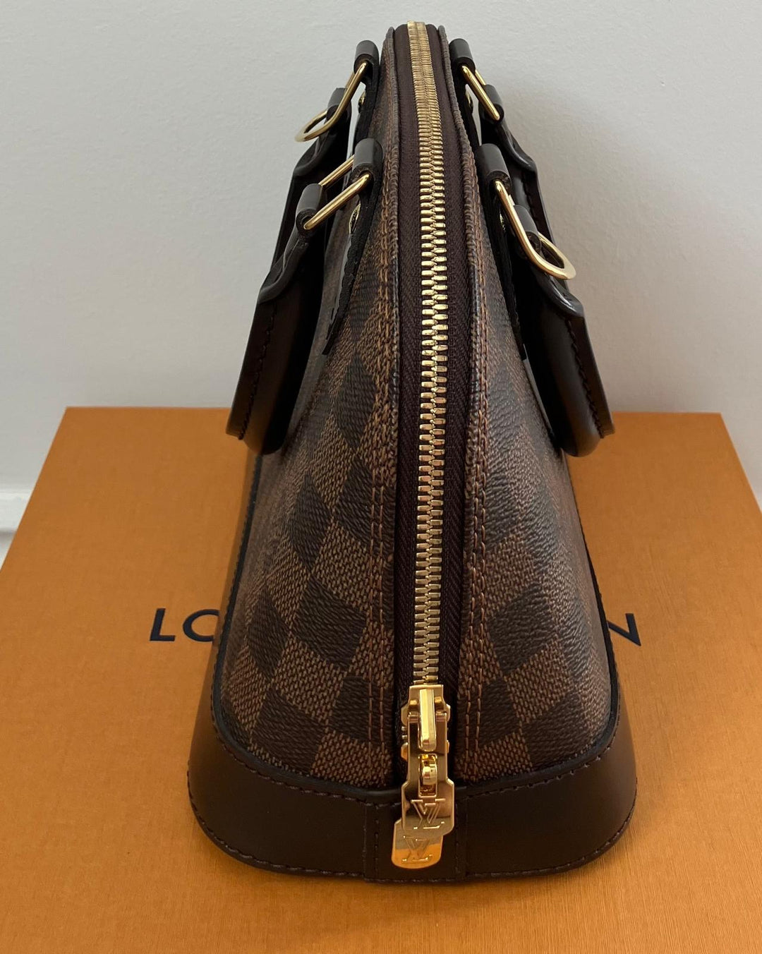 LOUIS VUITTON LV Alma BB Damier Ebene Monogram Leather