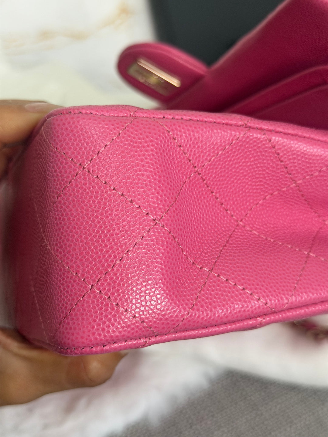 CHANEL series 27 19C Barbie Pink Caviar LGHW 11.12 Medium M/L Timeless Classic Double Flap Bag