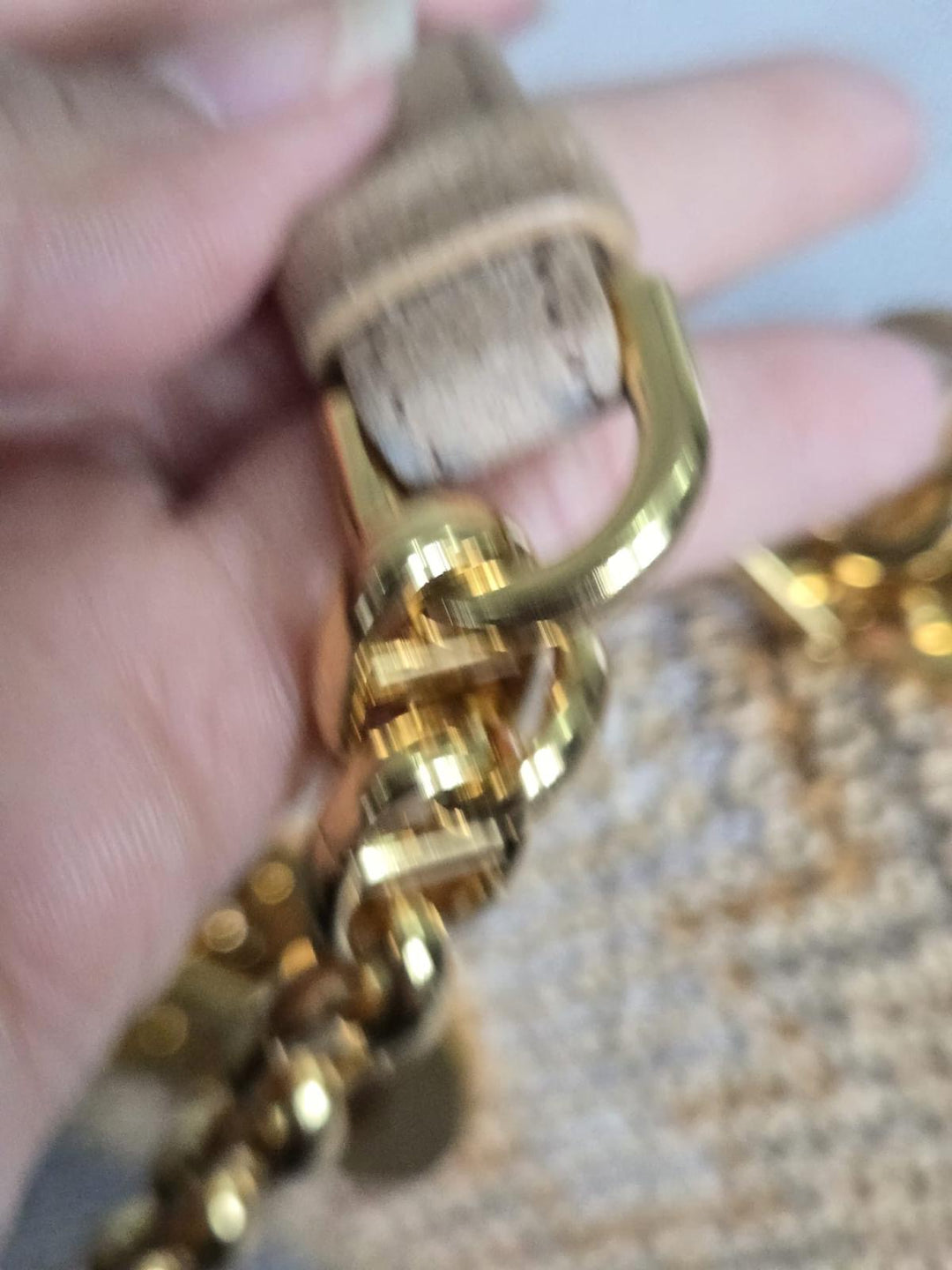 DIOR Cannage Woven Raffia and Suede in Beige GHW size SMALL