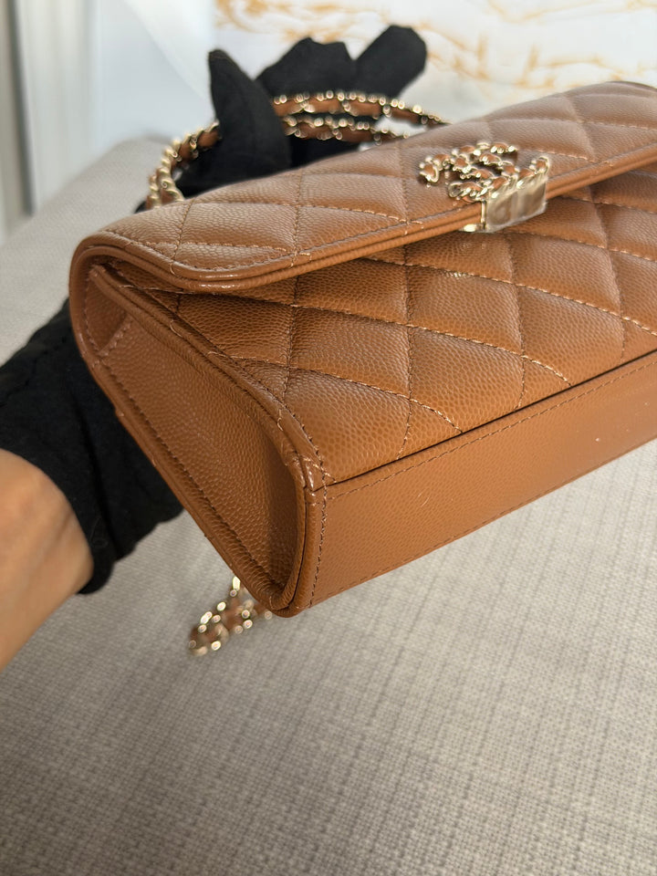 CHANEL 26P Brown Caviar LGHW Top Handle Vanity 2026