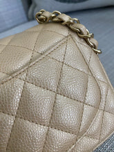 Load image into Gallery viewer, Chanel series 20 15C 2014/2015 Cruise Collection Pearly Beige Caviar Brushed GHW Square Mini Flap Bag
