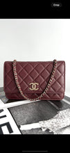 Load image into Gallery viewer, Chanel 22B 2022 Burgundy Caviar GHW Wallet on Chain (WOC)
