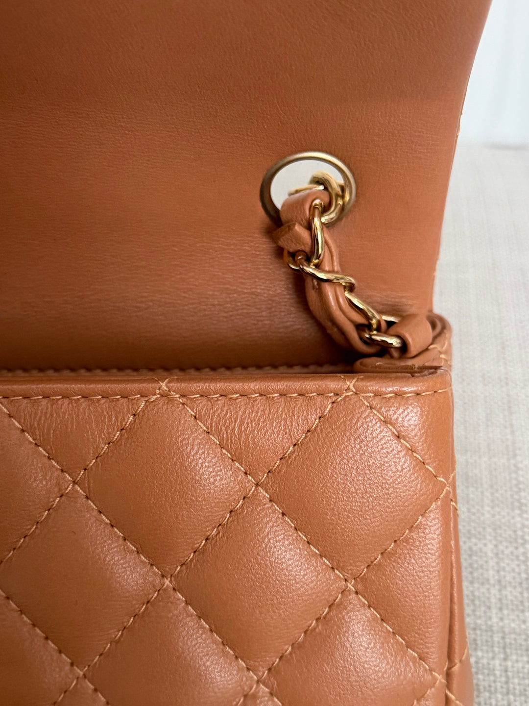 CHANEL 22S collection Caramel Brown NB356 Lambskin LGHW Mini Rectangular Flap Bag 2022