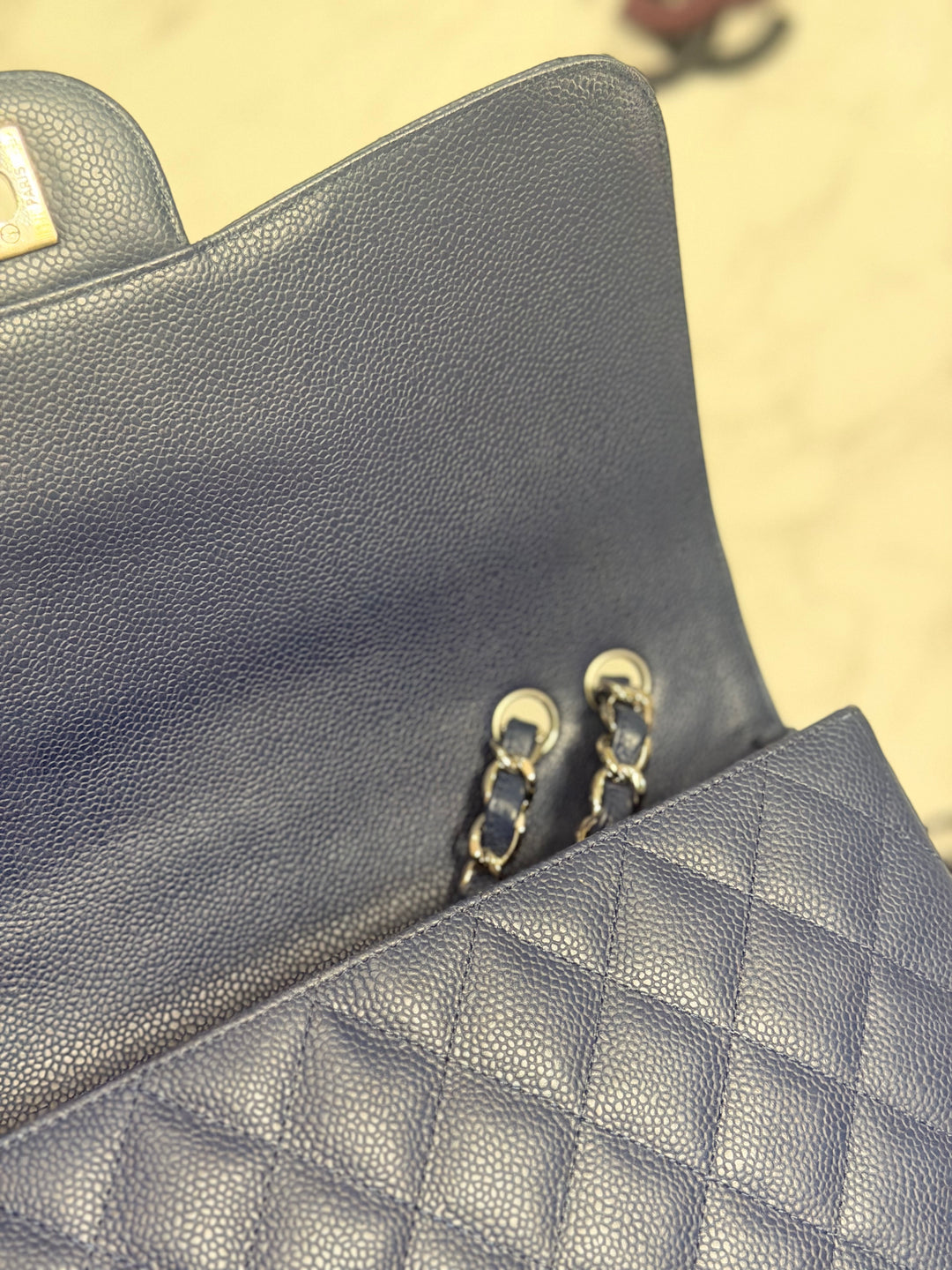 CHANEL series 13 Navy Caviar SHW Timeless Classic Jumbo Single Flap Bag 2010