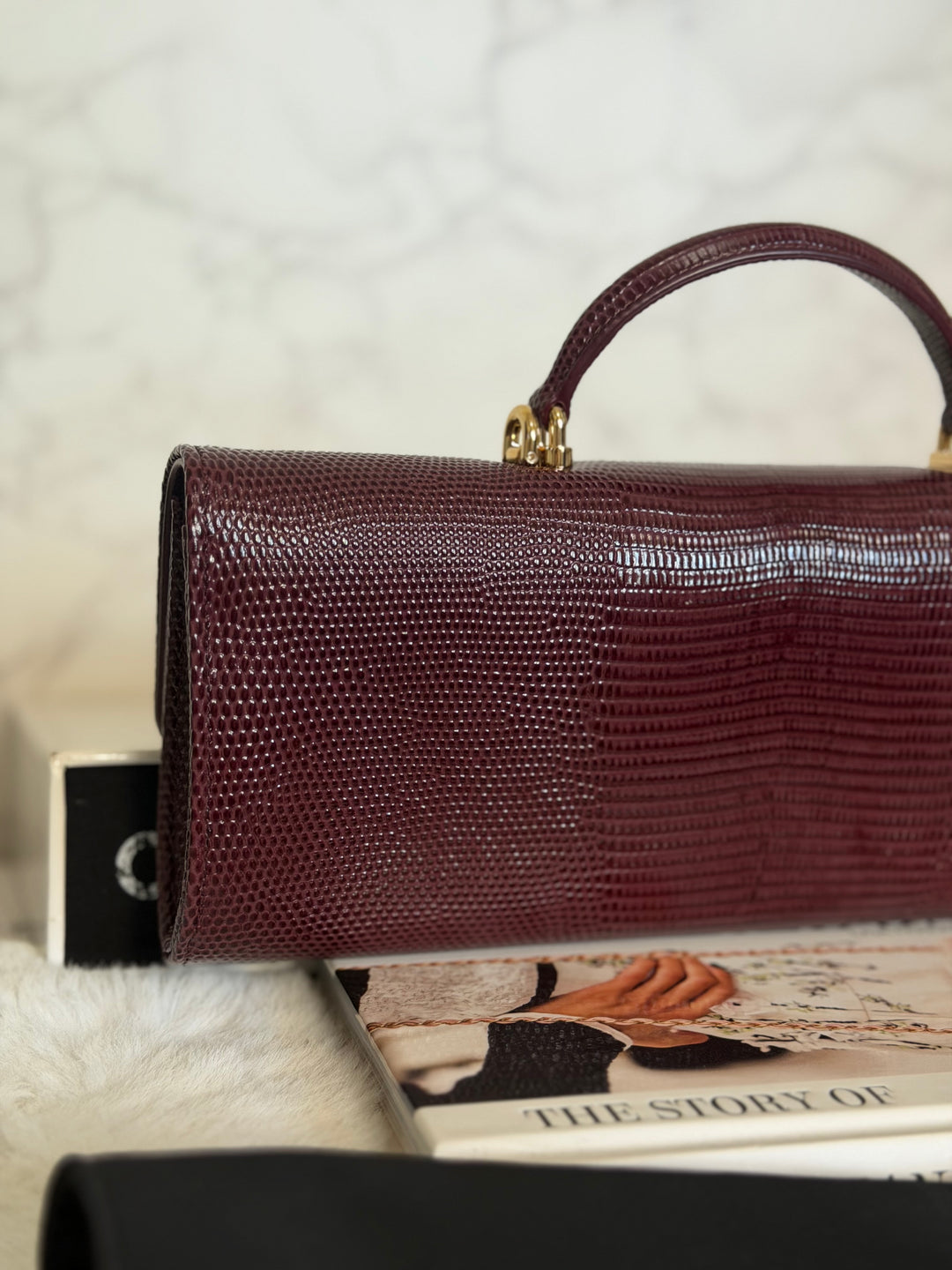 CHANEL 26A Matthieu Blazy Clutch with Top Handle in Burgundy Lizard-Embossed Calfskin with Light Gold Hardware 2026
