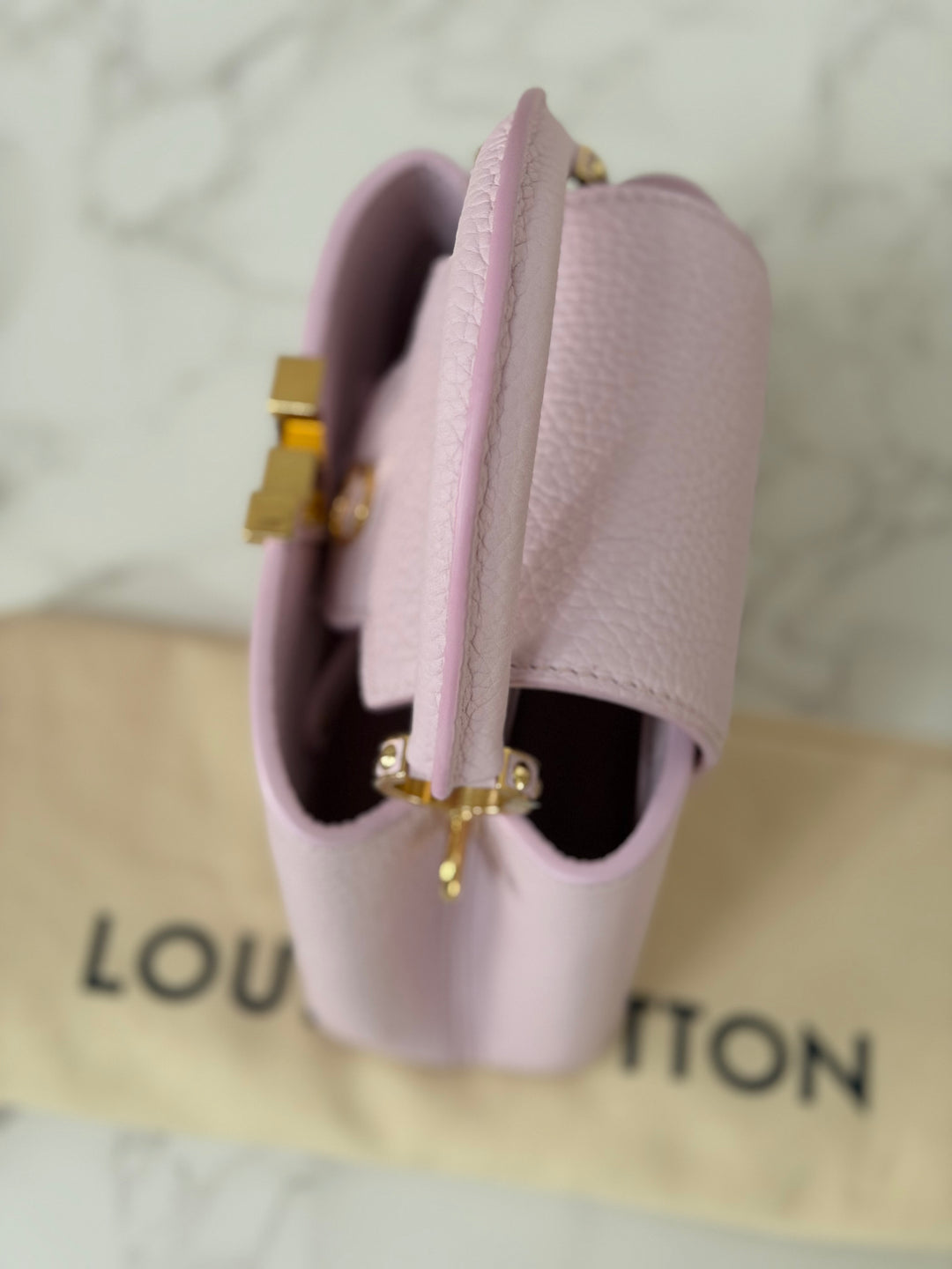 LOUIS VUITTON LV Mini Capucines In Guimauve Marshmallow Pink