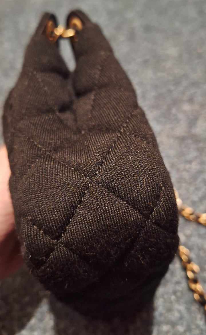 CHANEL Jersey Wavy Hobo Bag with Aged GHW Size Small