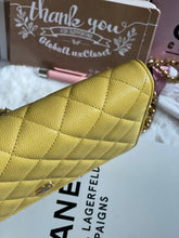 Load image into Gallery viewer, Chanel 20S 2020 Summer/Spring Collection Lemon Yellow Caviar LGHW Classic Wallet on chain (WOC)
