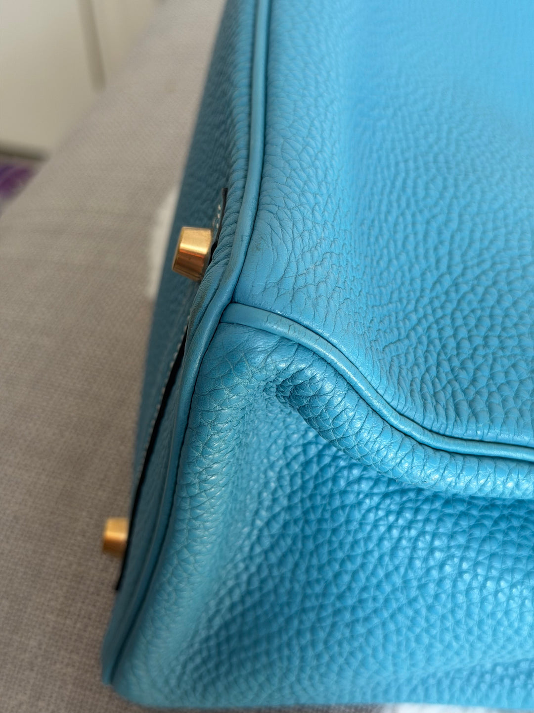 HERMÈS Bleu Jean Togo Leather GHW Birkin 30 Stamp H in Sq 2004