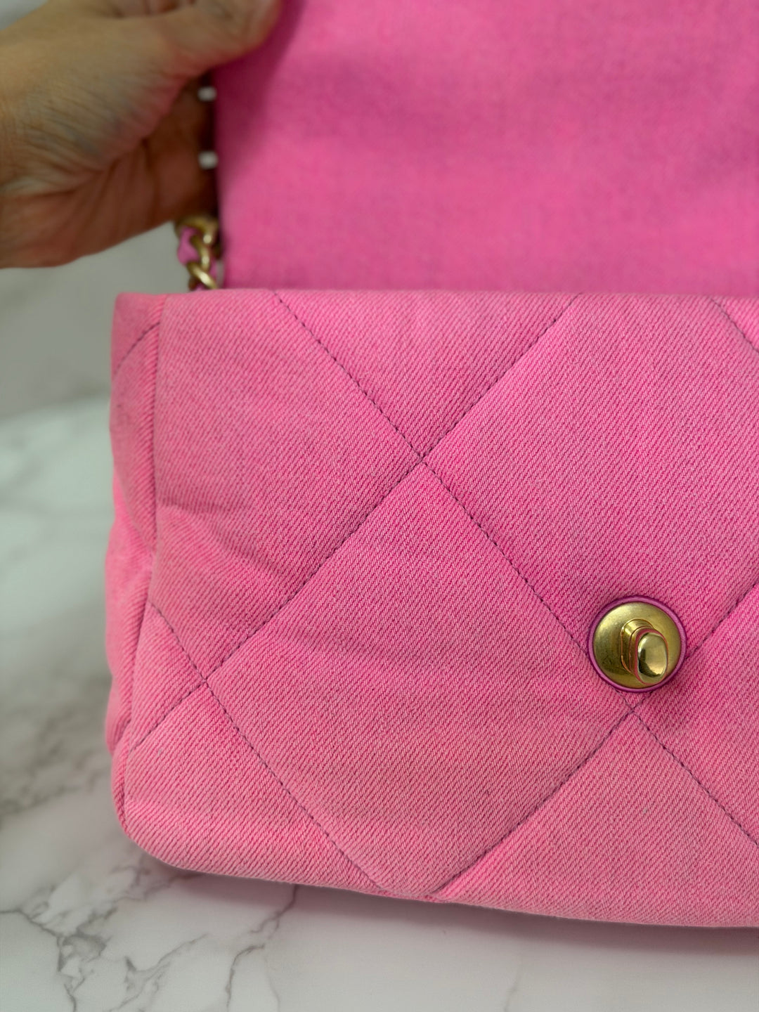 CHANEL 21S 2021 series 31 Pink Denim 19 size Small Flap Bag