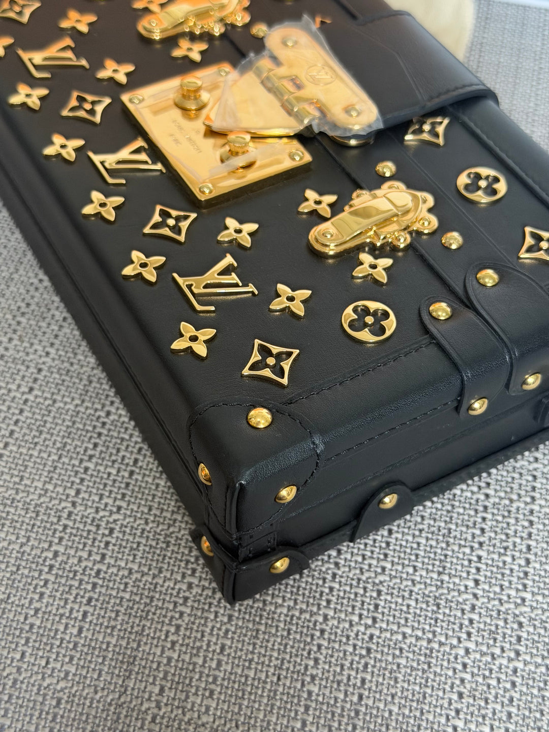 LOUIS VUITTON LV Petite Malle in Metal Black and Gold