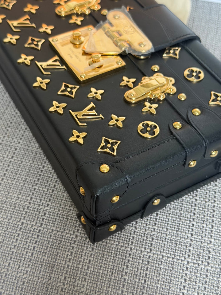 LOUIS VUITTON LV Petite Malle in Metal Black and Gold