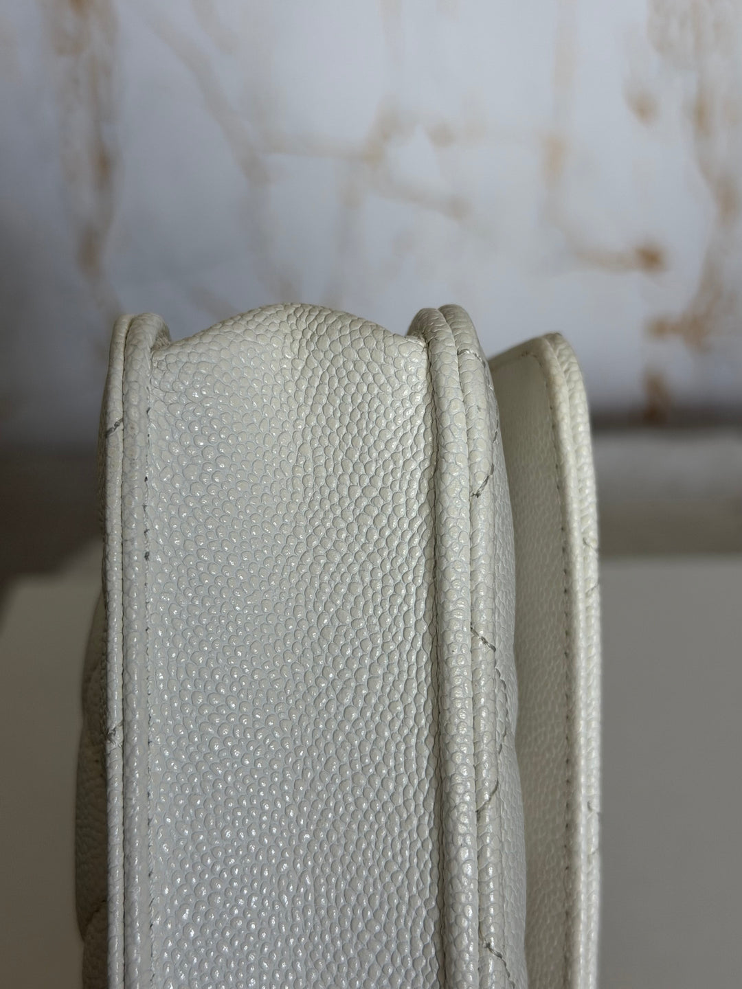 CHANEL White Caviar LGHW Classic Wallet on Chain (WOC) 2024