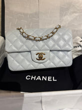 Load image into Gallery viewer, CHANEL 25S collection 2025 Light Blue Lambskin LGHW Mini rectangular flap bag
