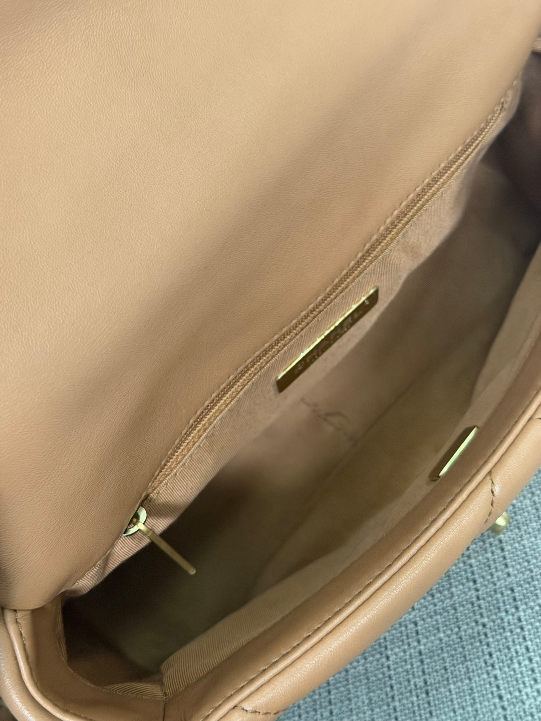 CHANEL Caramel Brown Lambskin Mixed Hardware 19 Flap Bag size SMALL 2022