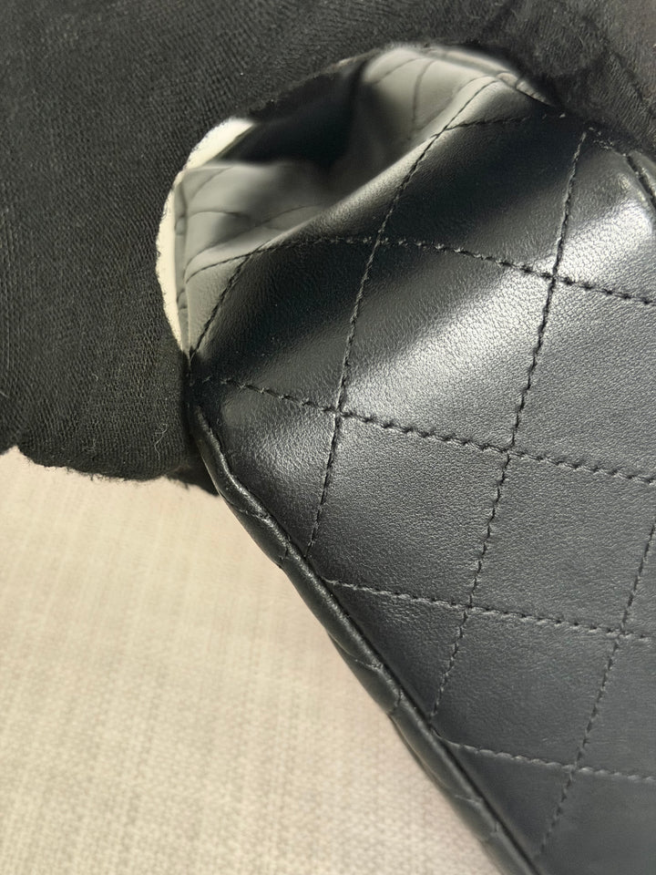 CHANEL Black Lambskin LGHW Mini Rectangular Flap Bag 2025