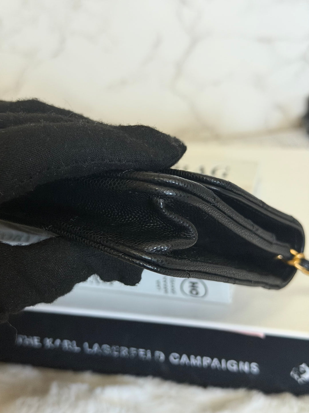 CHANEL Camellia Turnlock Black Lambskin Brushed GHW Classic Wallet on Chain (WOC) microchip 2023