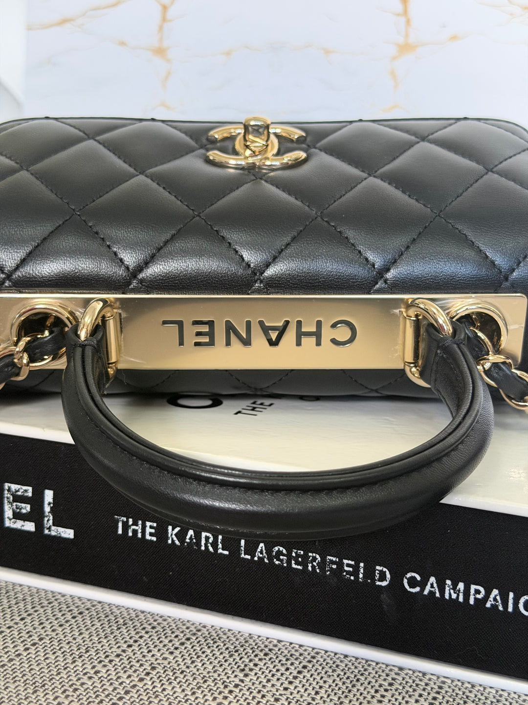 CHANEL Black Lambskin LGHW Trendy CC Flap Bag size MINI 8 inches with detachable Strap 2023/2024