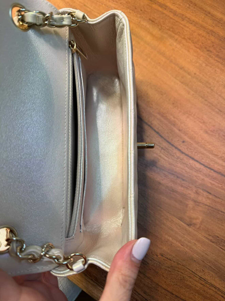 CHANEL series 31 Iridescent Ivory Calf Skin LGHW Mini Rectangular Flap Bag 20B collection 2020