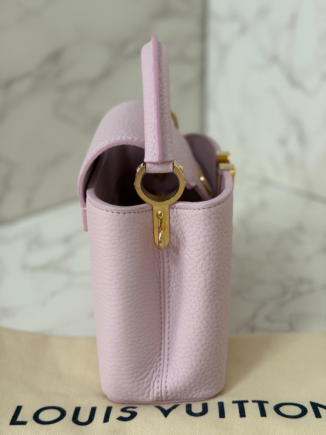 LOUIS VUITTON LV Mini Capucines In Guimauve Marshmallow Pink