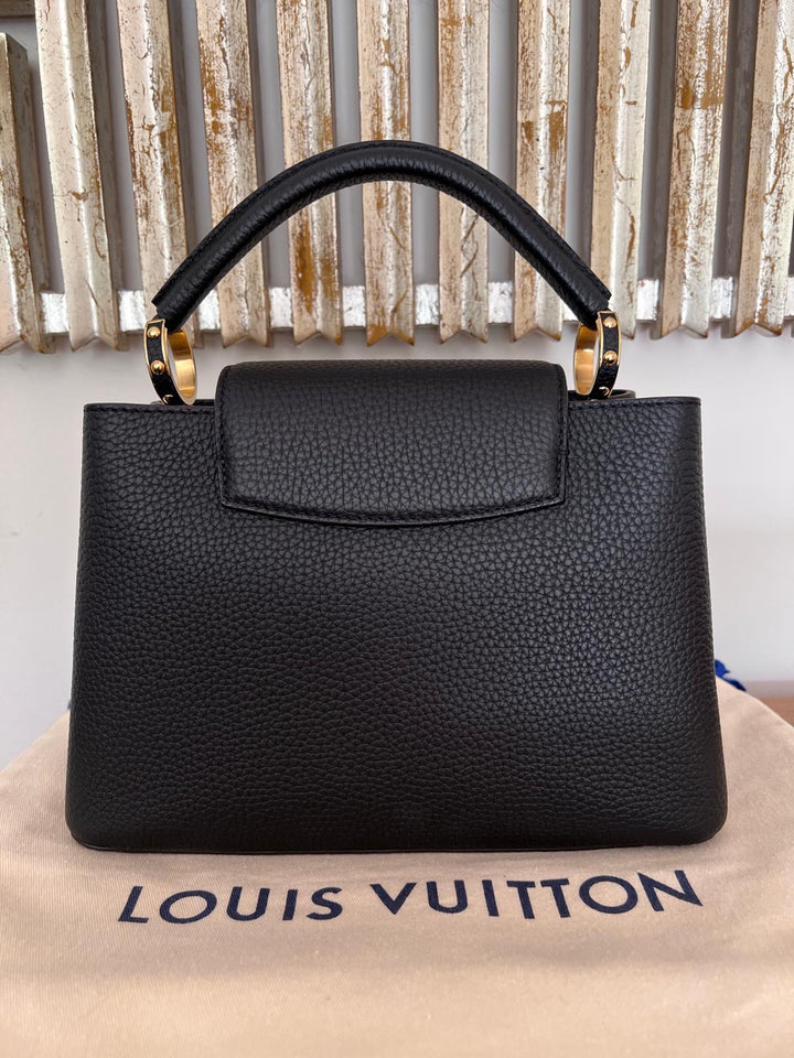 LOUIS VUITTON LV Black Caviar GHW Capucines BB
