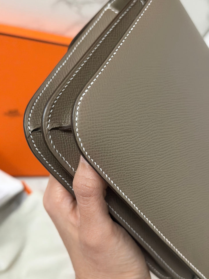 Hermes Constance 18 Etoupe Epsom Leather GHW Flap Bag Stamp D 2019