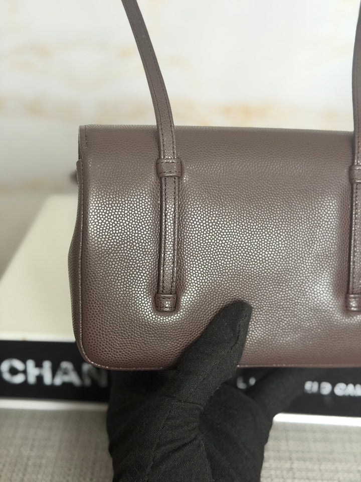 CHANEL Brown Caviar Preppy Mini 26S 2026 with Aged GHW 17 cms