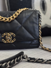 Load image into Gallery viewer, Chanel 19 Flap Bag from series 31 2021 in Black Lambskin Mixed Metal GHW Size Small
