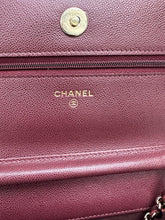 Load image into Gallery viewer, Chanel 22B 2022 Burgundy Caviar GHW Wallet on Chain (WOC)
