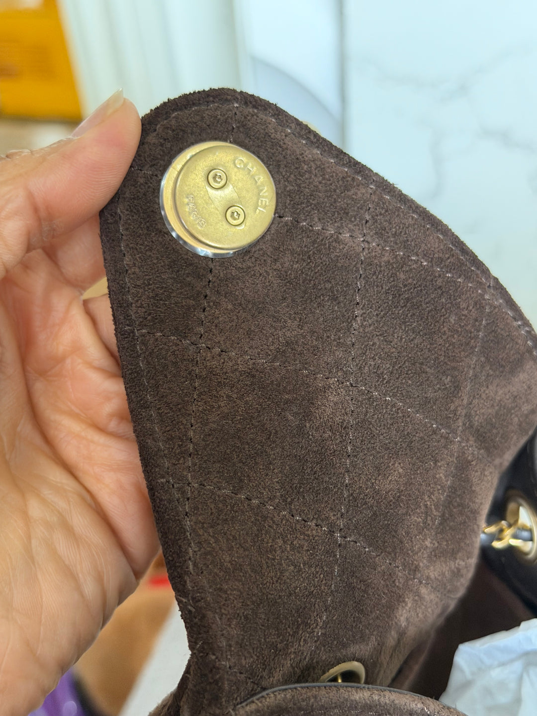 CHANEL 25K Dark Chocolate Brown Suede Aged GHW 25 Hobo Bag size SMALL 2025