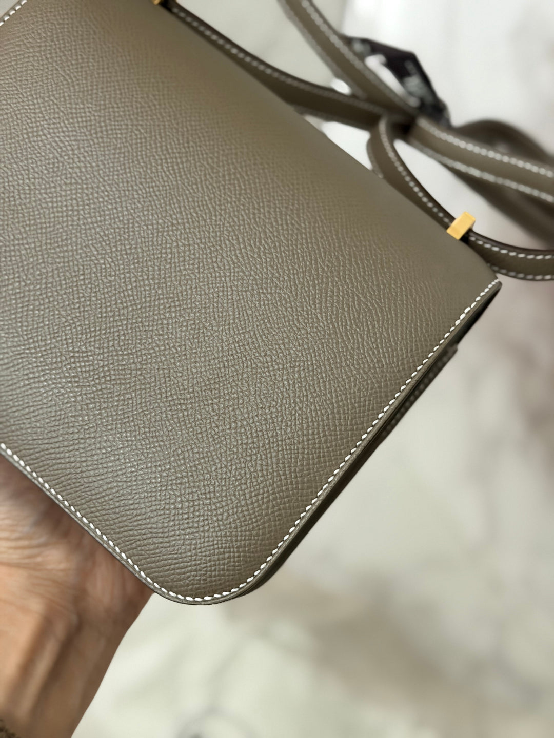 Hermes Constance 18 Etoupe Epsom Leather GHW Flap Bag Stamp D 2019